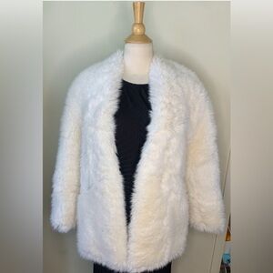 Elegant White Faux Fur Jacket